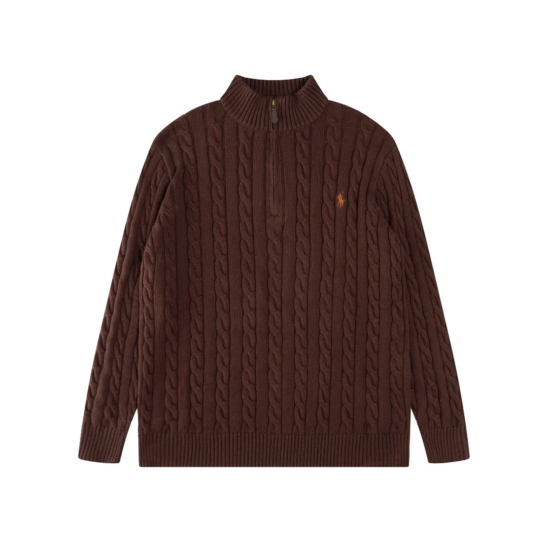 P236 #R92 RALPH LAUREN Ralph Lauren fifteen colors classic small label embroidery logo turtleneck pullover half-zip knitted cable sweater with high-density LOGO embroidery on the chest and original customized tag accessories. Made of pure cotton yarn, pure cotton is skin-friendly and comfortable, small label war horse embroidered twist turtleneck sweater 🐎 high quality, follow the blogger to learn how to wear it! Let’s buy a Ralph Lauren cable sweater. It’s a super hard-to-find series after it became popular. It’s hard to find one on the official website. It’s simple and practical to wear, with a lazy and loose feel. The thickened fabric has more texture, feels soft and delicate, and has a loose fit. Whether worn alone or layered, you can wear different styles of fashion with just one piece!   Size：XS S M L